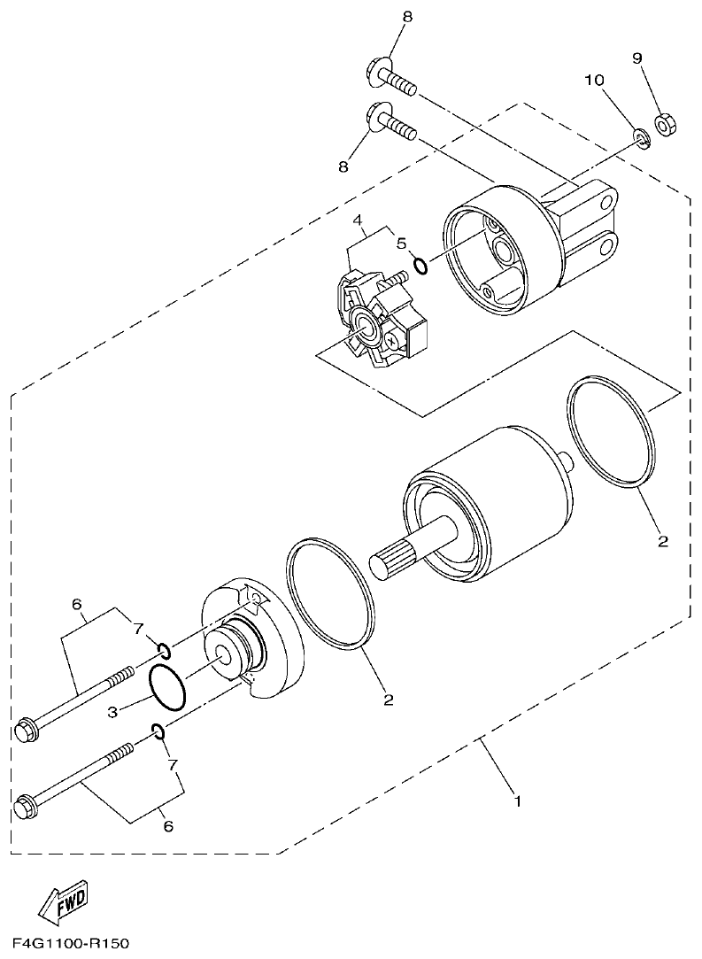 Yamaha VX1050AV STARTING MOTOR parts diagram